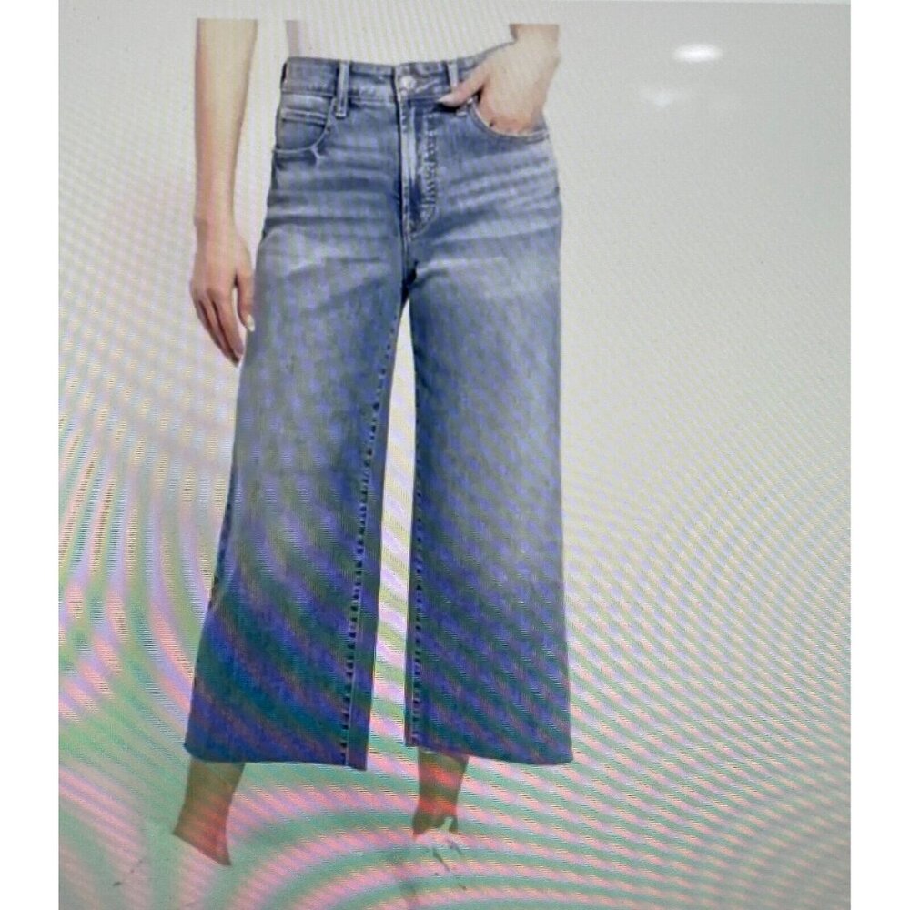 Oat New York Jeans Womens 10/30 High Rise Wide Leg Raw Hem Retro Boho 90s Y2K